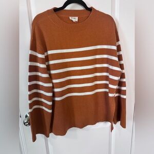 BiBi Warm Brown Knit Crewneck Sweater Small